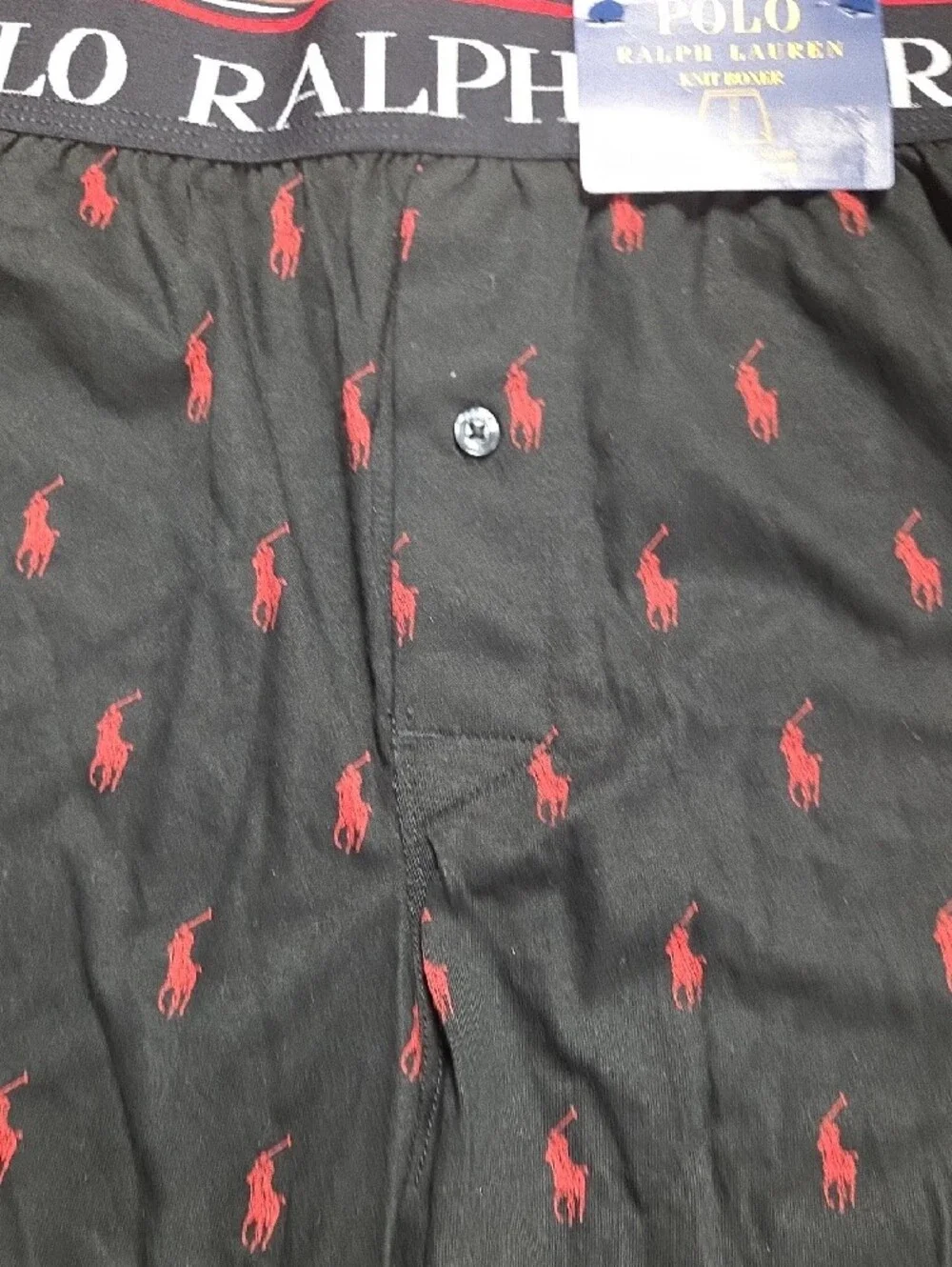 Polo by Ralph Lauren Black Boxers with Red Pony Motif